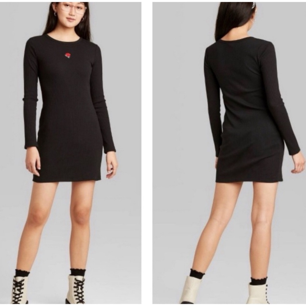 Wild Fable Ebony Bodycon Ribbed Dress, XXL